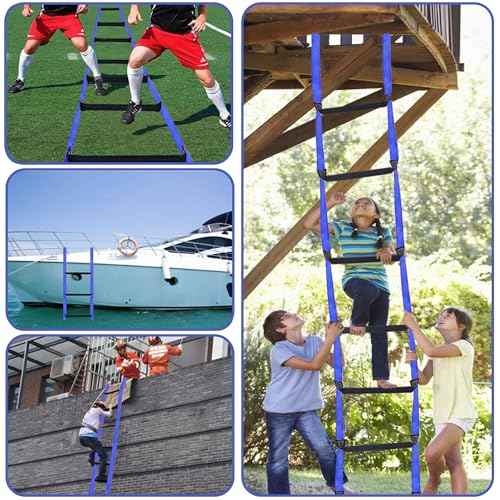 Emergency Fire Escape Ladder 16 Feet Portable Safety Rope Ladder Emergency Escape Ladders for 2-3 Story Homes for Windows, Balconies, and Sailboats, Kayaks, Etc