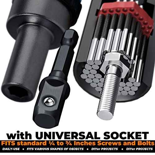 Universal Socket Tool Set, Ratcheting T-Handle Screwdriver Set with Power Drill Adapter, Fathers Day Dad Gifts from Daughter Wife Son, Gifts for Him Men Husband, Boyfriends, Orange, Black