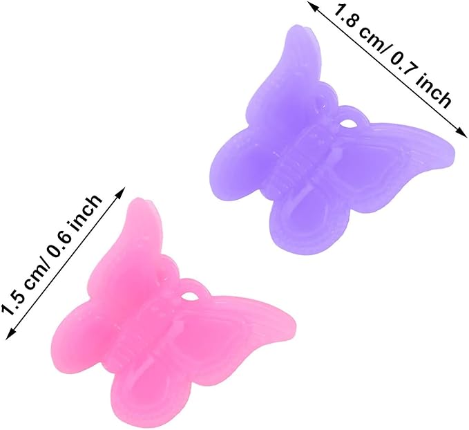 50 Pack Butterfly Hair Clips Pastel Mini Cute Accessories For 90S Girls Women, Matte Colors Assorted Color, Beautiful And Random Colour