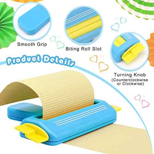 Paper Crimper for Crafts, AngleKai Craft Paper Crimper Tool for Making Wave Shaper, DIY Arts Crafts (Blue)