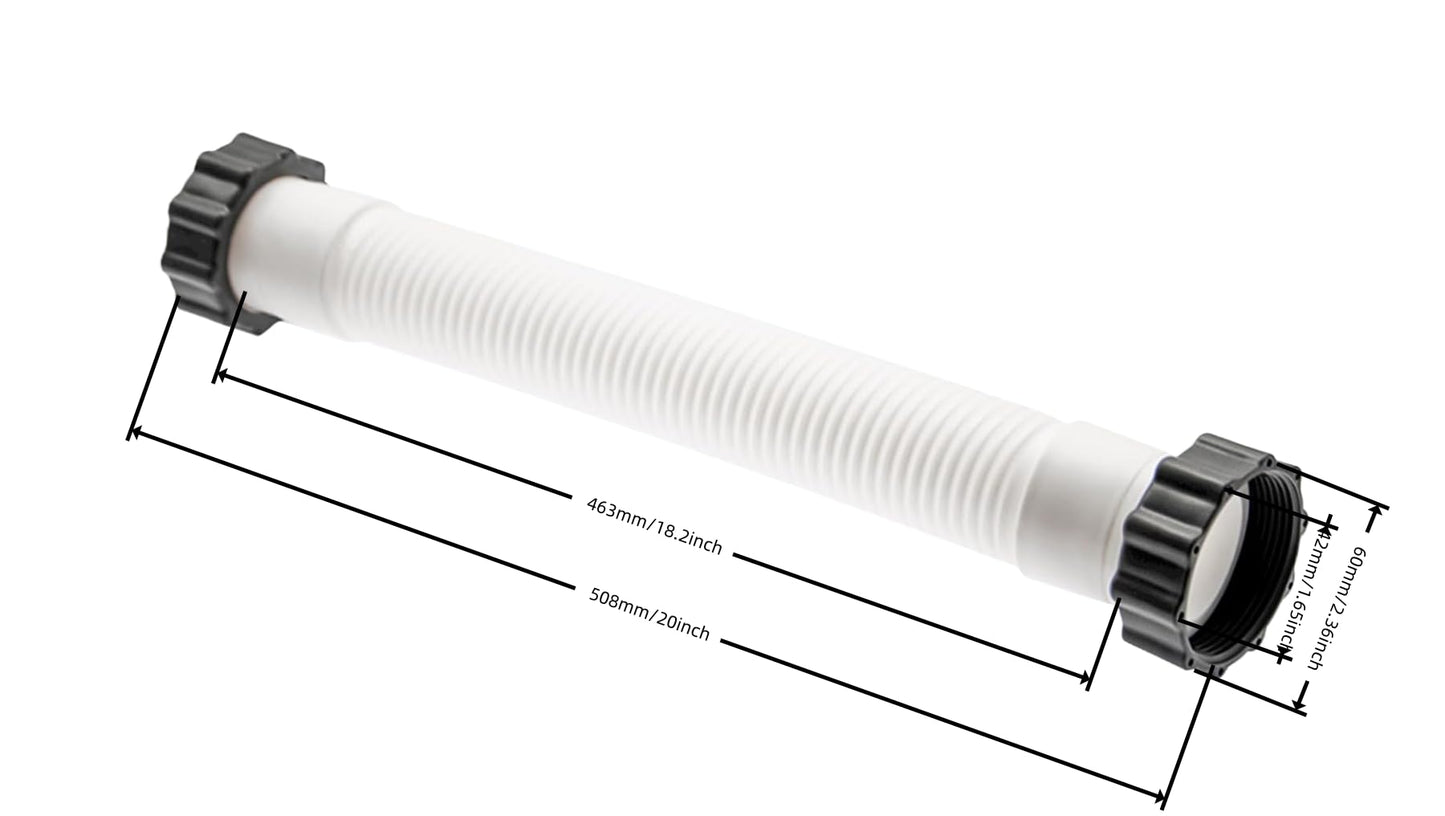 1-1/2 Inch × 20 Inch Accessory Pool Pump Replacement Hose for Intex Sand Filter Pumps & Saltwater Systems 26371CA 26371EH 28647EG (1, 20inch)