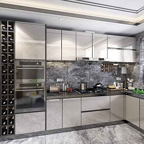 BAYYA Grey Marble Textured Wallpaper Peel and Stick Gray Granite Countertop Contact Paper Matte Thicken 16x79 inch Waterproof Adhesive DIY Wall Stickers Vinyl Decorative Film for Kitchen Bathroom