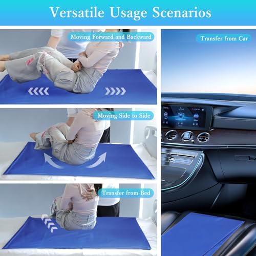 Tubular Slide Sheet for Patient Transfer, Sliding Sheet to Assist Moving Elderly, Draw Sheet for Cars, Vehicles, Wheelchairs and Bed Transfers for Turning, Repositioning, Sliding, Blue, 1Psc, 54"x30"