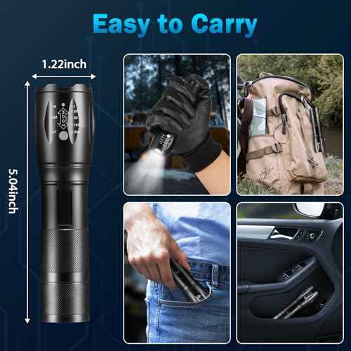 12Pack LED Flashlights High Lumens, 5Mode Tactical Flashlight for Home, Small Flashlights Powerful, Pocket Flashlight Bright, Adjustable Torch Light, Mini Flash Light for Emergencies Camping Outdoor