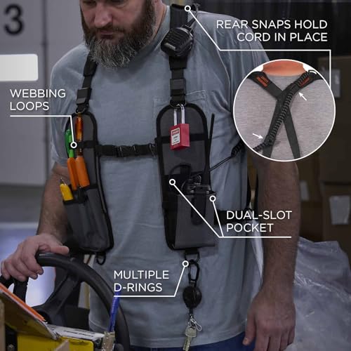 Ergodyne Squids 3144 Dual Shoulder Radio Holster Harness for Barcode Scanners