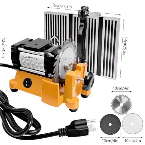4" Mini Table Saw, 60W 110V Portable Miter Saw Table Saw Bench Electric Cutting Machine for DIY Handmade Woodworking Crafts, with 3 Blades