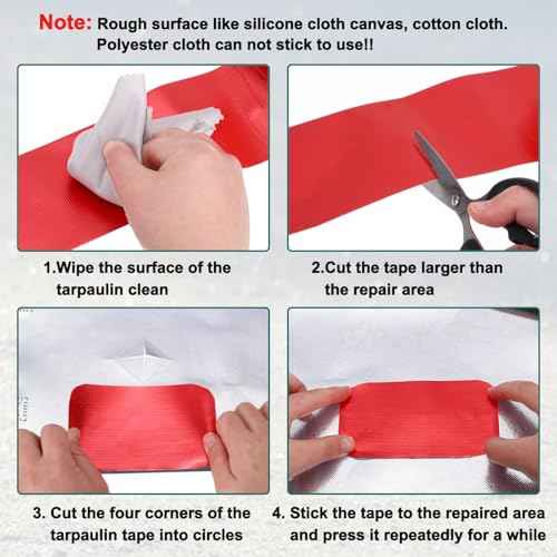 PATIKIL Awning Repair Tape 8m x 5cm Waterproof Canvas Tape High Adhesive Tear Repair Patch Kit for PVC Tarpaulin Tent Awning Fabric RV Sail Boat Cover, Black (2" x26.24ft)