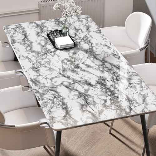 White and Black Marble Contact Paper for Countertop Peel and Stick White Black Glossy Wallpaper Removable Marble Wallpaper for Bathroom Waterproof Faux Marbles Counter Paper Vinyl 15.7¡¿78''
