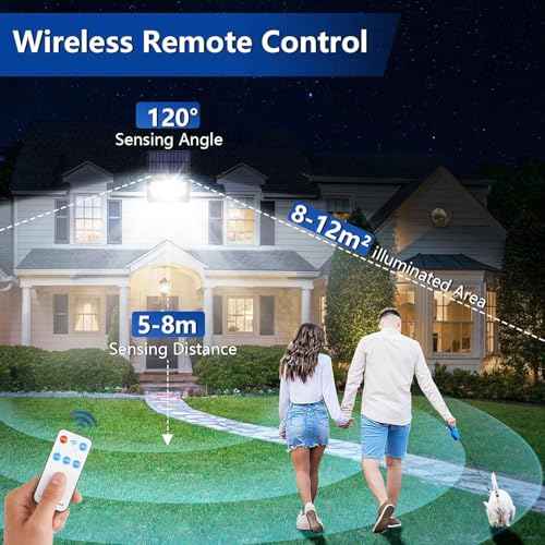 4 Pack Solar Outdoor LED Wall Lights,20W Motion Sensor Security Lights with 3 Lighting Modes Cordless LED Flood Light Solar Wall Lights Waterproof Solar Powered Lights for Wall Garden Garage