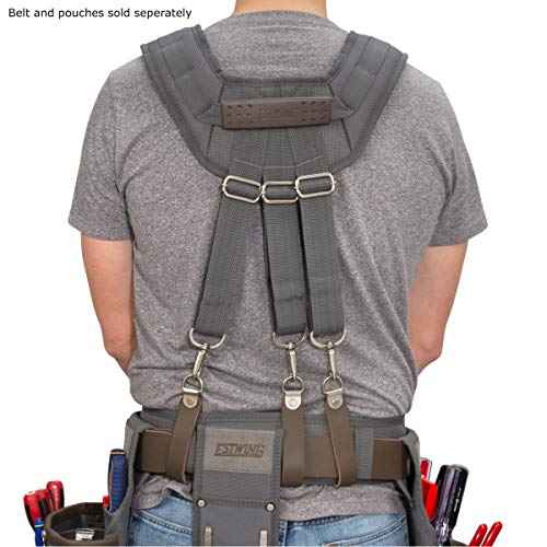 Estwing Cooling Mesh Padded Tool Belt Suspenders, Durable, Steel Hardware, Chest Strap, Adjustable