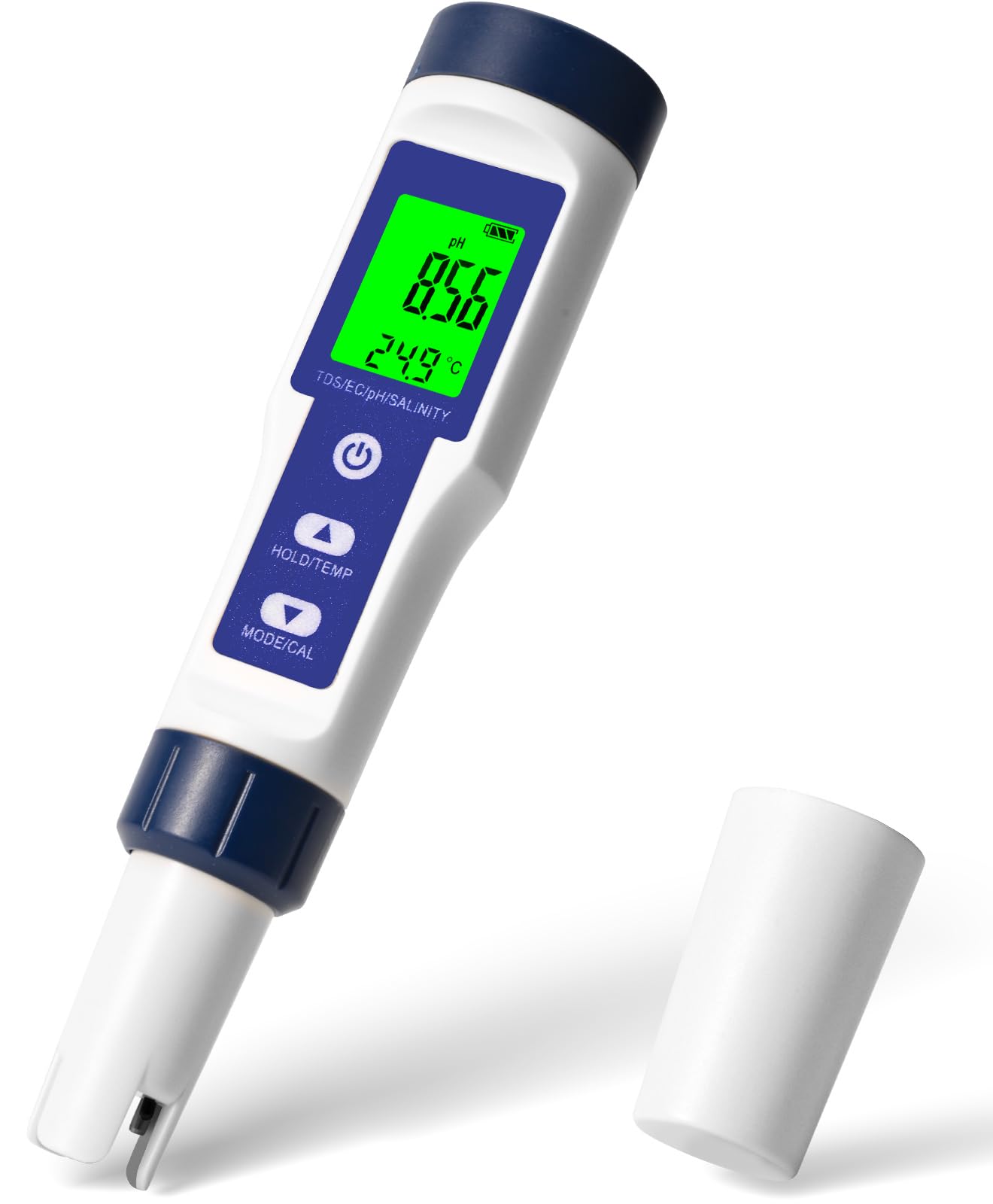 Pool Salt Tester, Digital Salt Water Pool Tester & Ph Tester, Salt Tester for Saltwater Pool, Digital Salinity Tester for Water, 5 In 1 Salinity Ph Temp EC and Tds Meter for Pool, Saltwater Aquarium