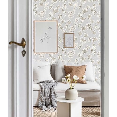 17.3" x 78.7" Floral Peel and Stick Wallpaper Removable Wallpaper Peel and Stick for Bedroom Cabinets and Kitchen Countertop Thicken