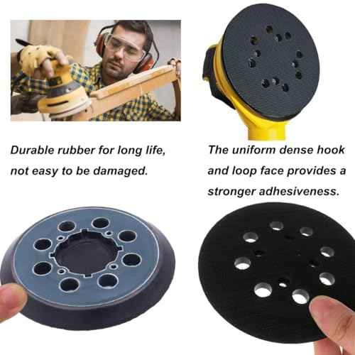 2 Pack Sander Pad for Dewalt, 5 inch 8 Hole Hook and Loop Replacement Orbital Sander Pad for DeWalt DWE6421 6421K DWE6423 6423K DCW210B
