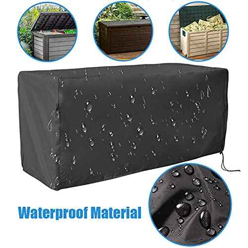Deck Box Cover Waterproof Heavy Duty Patio Ottoman Cover All Weather Protection Outdoor Large Deck Cover Rectangular for Keter Suncast Lifetime