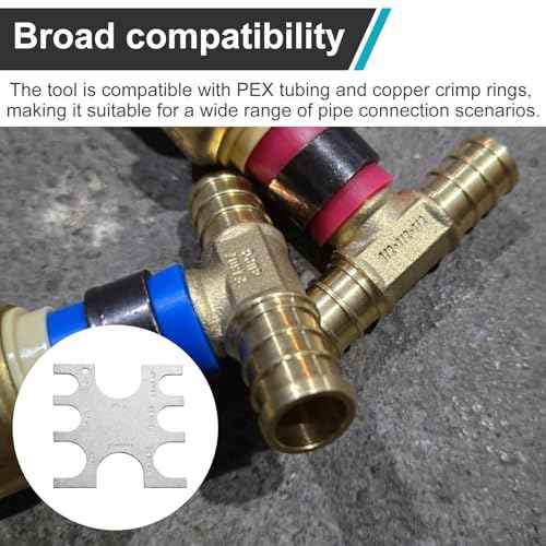 23080 PEX Crimp Tool Go/No-Go Gauge, 3/8 Inch Plumbing Fittings for SharkBite, Pex Go No Go Gauge Crimper Crimping Crimp Tool