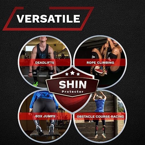 Bear Grips Deadlift Shin Guards - Breathable Gym Equipment Rope Climbing Shin Guard for Men and Women - Injury Prevention Calf Support Shin Guard Sleeves for Ultimate Shin Protection