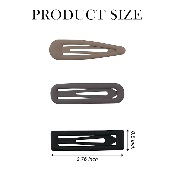 18pcs Snap Hair Clips, 2.76 Big Snap Clip, Matte Hairpin Accessories for Women Girls, Nonslip Metal Barrettes, Neutral Color
