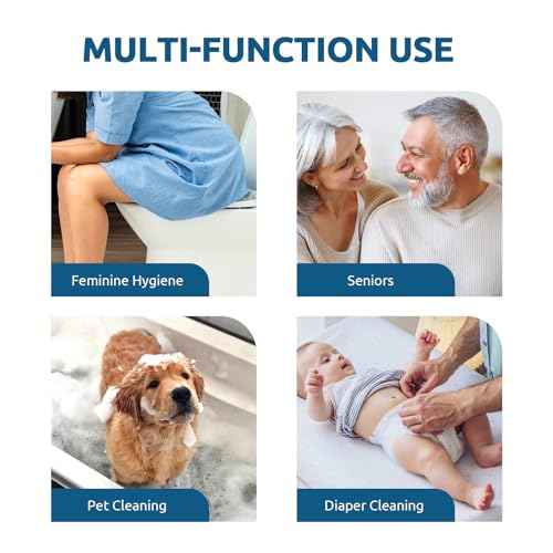 Hot and Cold Handheld Bidet Sprayer for Toilet, Warm Water Bidet with Adjustable Pressure, Hand Held Attachment for Warm Water, Ideal for Feminine Hygiene, Elderly Care, Pet, Cloth, Diaper