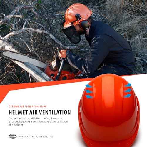 TR Industrial Forestry Safety Helmet and Hearing Protection System, Orange