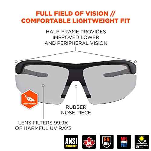 Ergodyne Skullerz SKOLL Anti Scratch Safety Glasses, Anti-Fog, ANSI z87.1