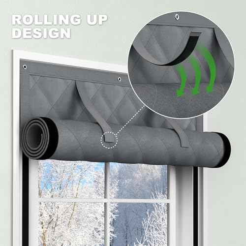 AGHIG Thermal Window Cover for Winter, 24" X 36" Window Insulation Kit, Oxford Cloth Cotton Layer Window Covers for Winter to Keep Heat, Window Insulation for Winter Save Energy,2 Pack