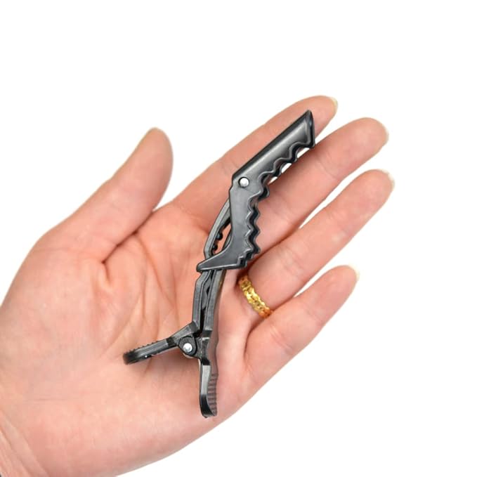 12 Pcs Alligator Hair Clips for Styling Sectioning Hair Clips for Women Wide Teeth Professional for Hair Salon Barber (Black)
