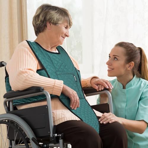 Wheelchair Seatbelt with Pocket Wheelchair Seat Belts for Adults Anti-Slip & Adjustable Wheelchair Accessories Safety Belt for Seniors Elderly, Patients, Anti-Fall Wheelchair Harness Vest