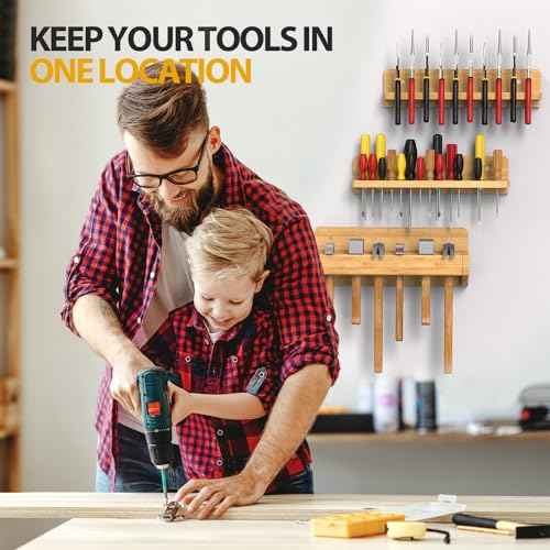 Wall Mounted Screwdriver Organizer, Hammer Rack and Pliers Holder, Set of 3 Wall Hanging Tools Storage Shelf for Workshop Garage