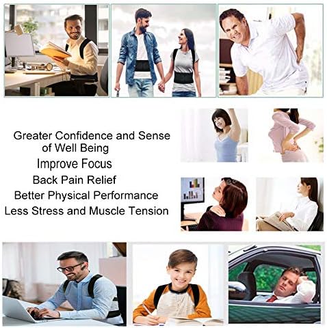 Thoracic Back Brace Posture Corrector - Magnetic Support for Neck Shoulder Upper and Lower Back Pain Relief - Perfect Posture Brace for Cervical Lumbar Spine - Fully Adjustable Belt (Beige, Large)