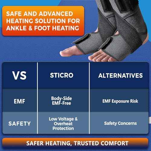sticro 1 Pair Ankle Heating Pad for Feet Achilles Tendonitis Relief, Heated Ankle Brace Foot Heating Pad Wrap for Sprained Ankle, Arthritis Foot Heel Pain Relief (Gray)