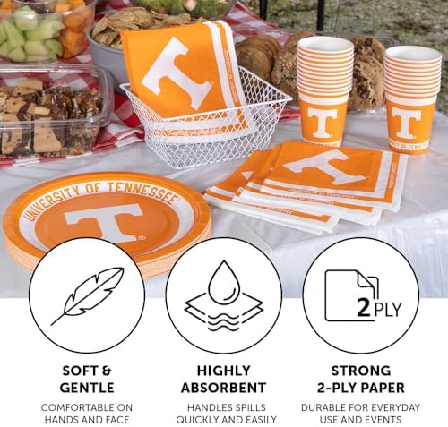 Desert Cactus University of Tennessee Disposable Napkins UT Knoxville Volunteers Vols 20 Count 2 Ply 13 inch Dinner Square for Tailgates, Graduation, Party and Game Day Decoration (Design A)