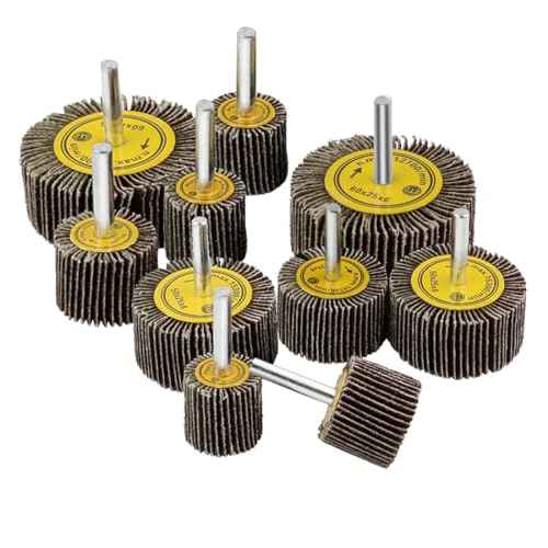 10 Pcs Abrasive Flap Wheels Sander, 1/4'' Shank Flap Wheel for Drill, Grinder, Rotary Tools (25/30/40/50/60mm)
