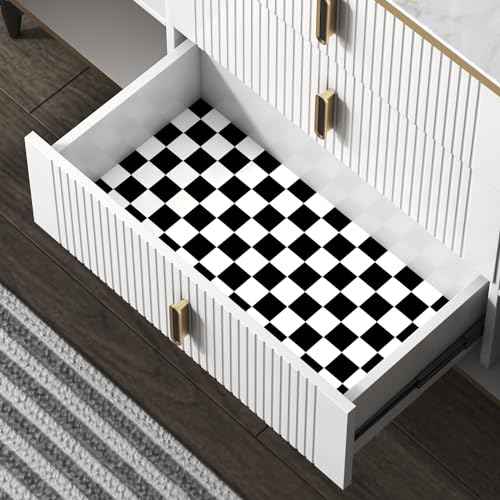 Modern Peel and Stick Wallpaper Black and White Mosaic Checkered Contact Paper 17.7"x118" Self Adhesive Lattice Wallpaper Removable Decorative Wallpapers for Bedroom Countertops Cabinet Vinyl Roll