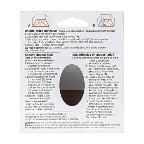 Duck Brand 286373 Indoor/Outdoor Carpet Tape, 1.41-Inch x 42 Feet White, Pack of 6.