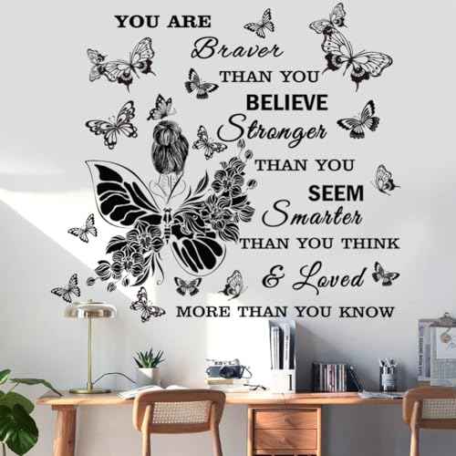 Inspirational Wall Decals You are Quote Wall Stickers Peel and Stick Wall Decor Motivational Saying Positive Wall Sticker for Girls Living Room Nursery Playroom Bedroom Daycare Decor