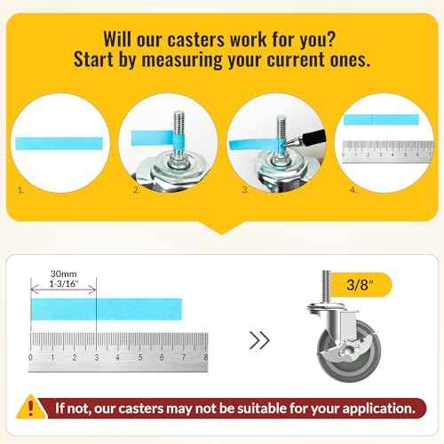 HOLKIE Caster Wheels 3 inch Locking Casters Set of 12, Threaded Stem 3/8" -16 x 1-1/2" (Diameter 3/8", Length 1-1/2") Swivel Heavy Duty Castors Gray