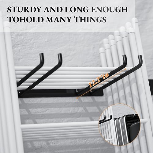 Folding Chair Storage Rack Wall Mount, Garden Tool Hanger for Garage Organization, Patio, Beach & Camping Chairs Organizer Hooks, Holds 240 lbs - 2 Pack