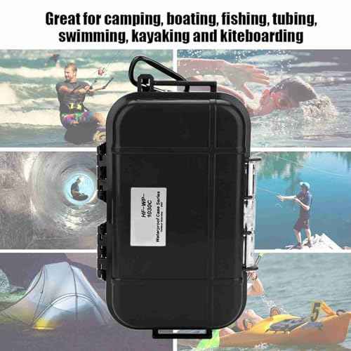 Small Waterproof Boxes of Plastic Case Shockproof Airtight Container Case Portable Airtight Carry Box Black Dry