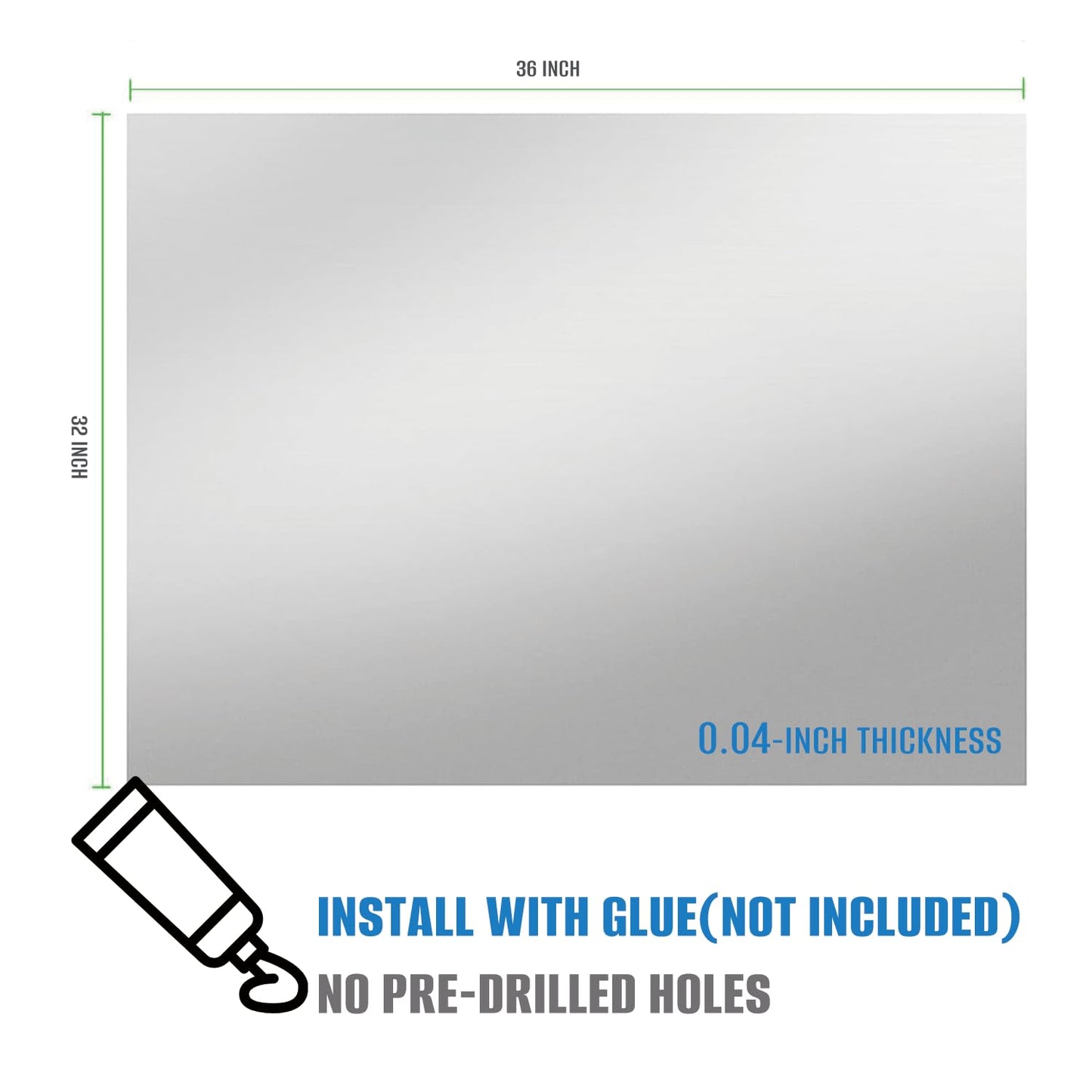 32" By 36" Stainless Steel Stove Backsplash, Reversible Ultra Flat Splatter Guard Range Hood Backsplash, Easy Clean Wall Shield Metal Panel, Anti-fingerprint, 0.04 Inch