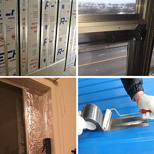 LLPT Aluminum Foil Tape 2 Inches x 65 Feet 3.94 Mil High Temp Heavy Duty Adhesive HVAC Sealing Hot Cold Air Duct Tape for Pipe Metal Repair (A2065)