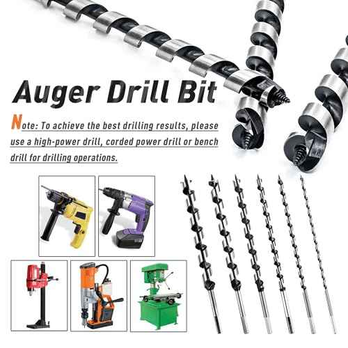 1/2 Inch x 12 Inch Long Auger Drill Bit for Wood, Hex Shank Ship Auger Drill Bit for Soft and Hard Wood, Plastic, Drywall and Composite Materials