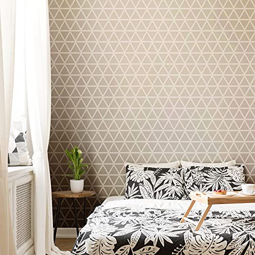 Outus 8 Pieces 12 x 12 Inch Wall Stencils for Painting on Wall Wood Floor Tile Reusable Furniture Stencils Drawing Template Geometric Modern Herringbone Pattern Stencil Home Decor(Delicate Style)