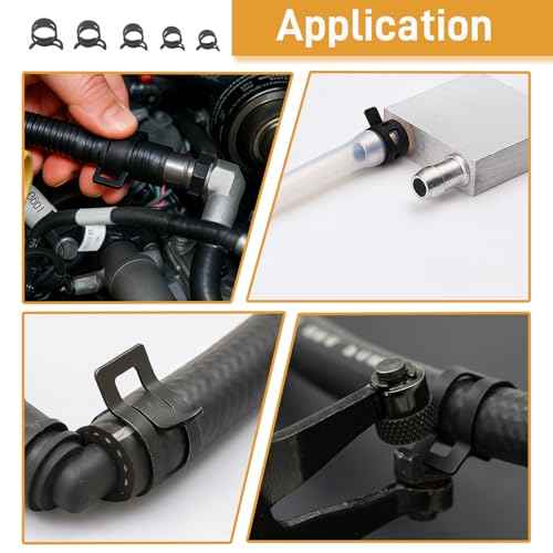 108Pcs Spring Hose Clamps, Fuel Line Clamp Kit, Low Pressure Air Clip Clamp 10 Sizes (7mm 8mm 9mm 10mm 11mm 12mm 14mm 15mm 16mm 18mm) Black