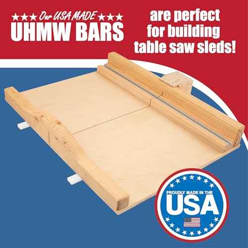 17 UHMW Plastic Strips for Crosscut Sled - Miter Bar w/Predrilled Holes & Screws, 3/4 x 3/8 Miter Slot Runners for Table Saw Sled Kit, Cross Cut Sled - Pack of 4
