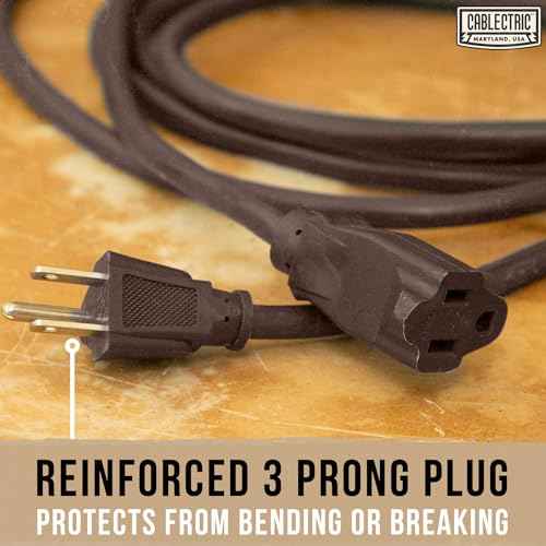Brown 100' Extension Cord, 16/3 Heavy Duty Cable with 3 Prong Grounded Plug for Safety, 15 AMP for Garden, Lawn, Tools & Major Appliances, 100' Outdoor Extension Cord 3 Prong