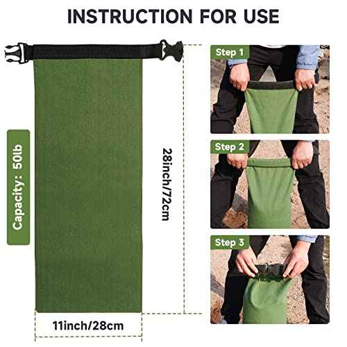 Flood Water Barrier Sand Bags - 8Pcs Thickened Long Canvas Flood Protection Sandbags with Insert Buckle Reusable Quick Flood Barrier for Home Door Window Basement Garage Floor Flood Control - 11"x28"