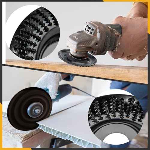 2Pcs Wood Carved Disc Grinder Grinding Wheel Disc 4 Inch, Wood Grinding Shaping Disc for Angle Grinder, for Angle Grinder for 5/8 Inch Mandrel