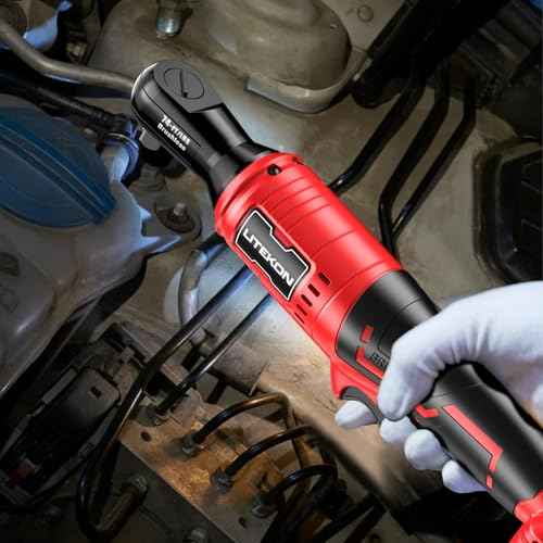 Cordless Ratchet Wrench Set Compatible with Mil-Waukee 20V Max Battery (No Battery) - 74Ft-lbs 650 RPM High Power 3/8-inch Brushless Electric Power Ratchet Wrench Tool with LED Light