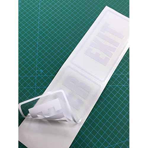 Enter & Exit Door Sign- UV Resistant, Waterproof, Durable, Peel & Stick Adhesive Label Decal Sticker Quote Vinyl Mural Art Script Lettering - Each Decal 7" x 3.5", White