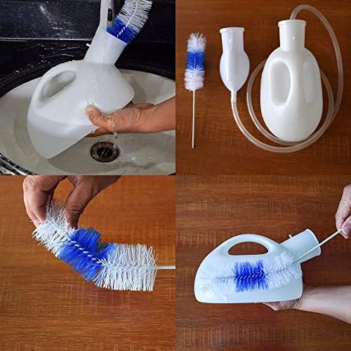 Men's Urinal with Hand-held Portable Urine Cup 2000 ml Large Capacity Male urinals for Elderly Hospital beds Wheelchair (White)